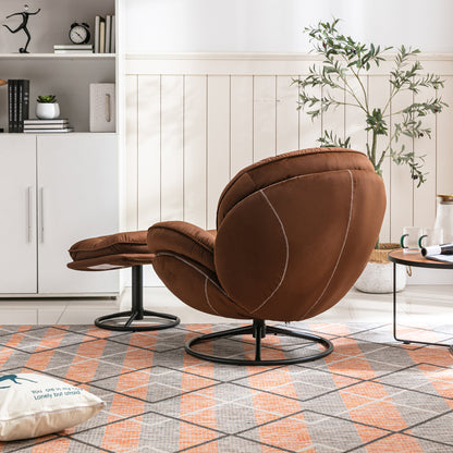 Marsh Brown Accent Chair with Ottoman