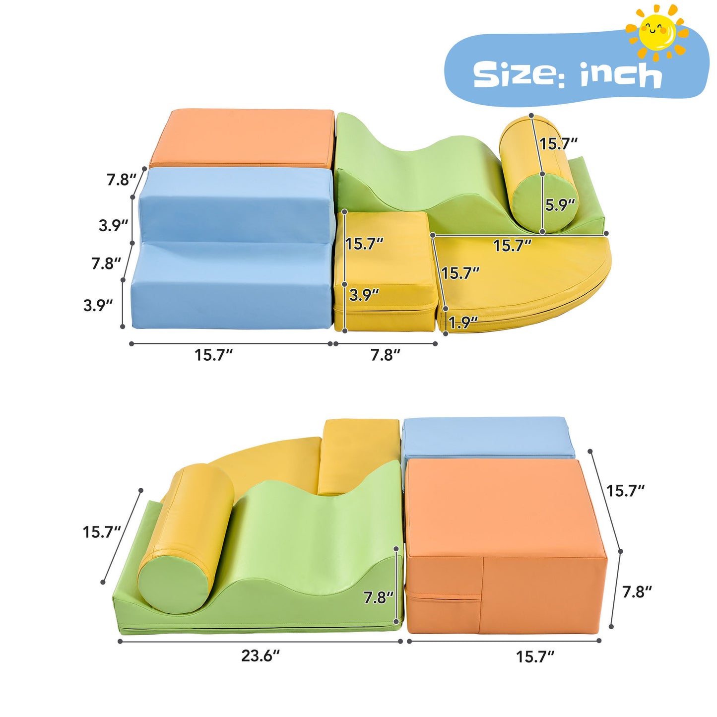 Soft Climb and Crawl Foam Play Set 6 in 1