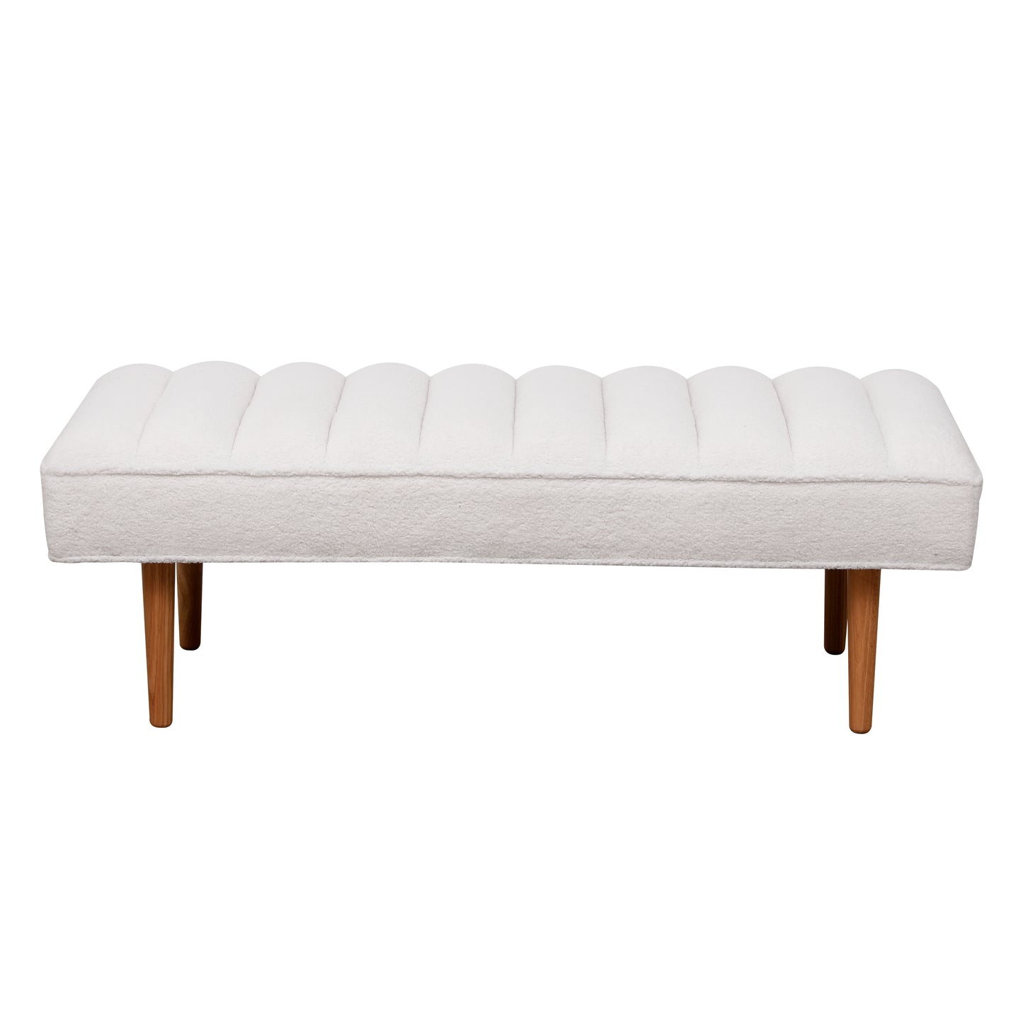 Channel Tufted Bench White Sherpa