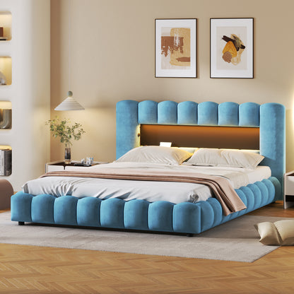 Tululla Queen Bed (light blue)