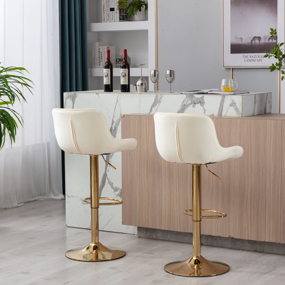 Wave Adjustable Bar Stools Set of 2 (ivory)