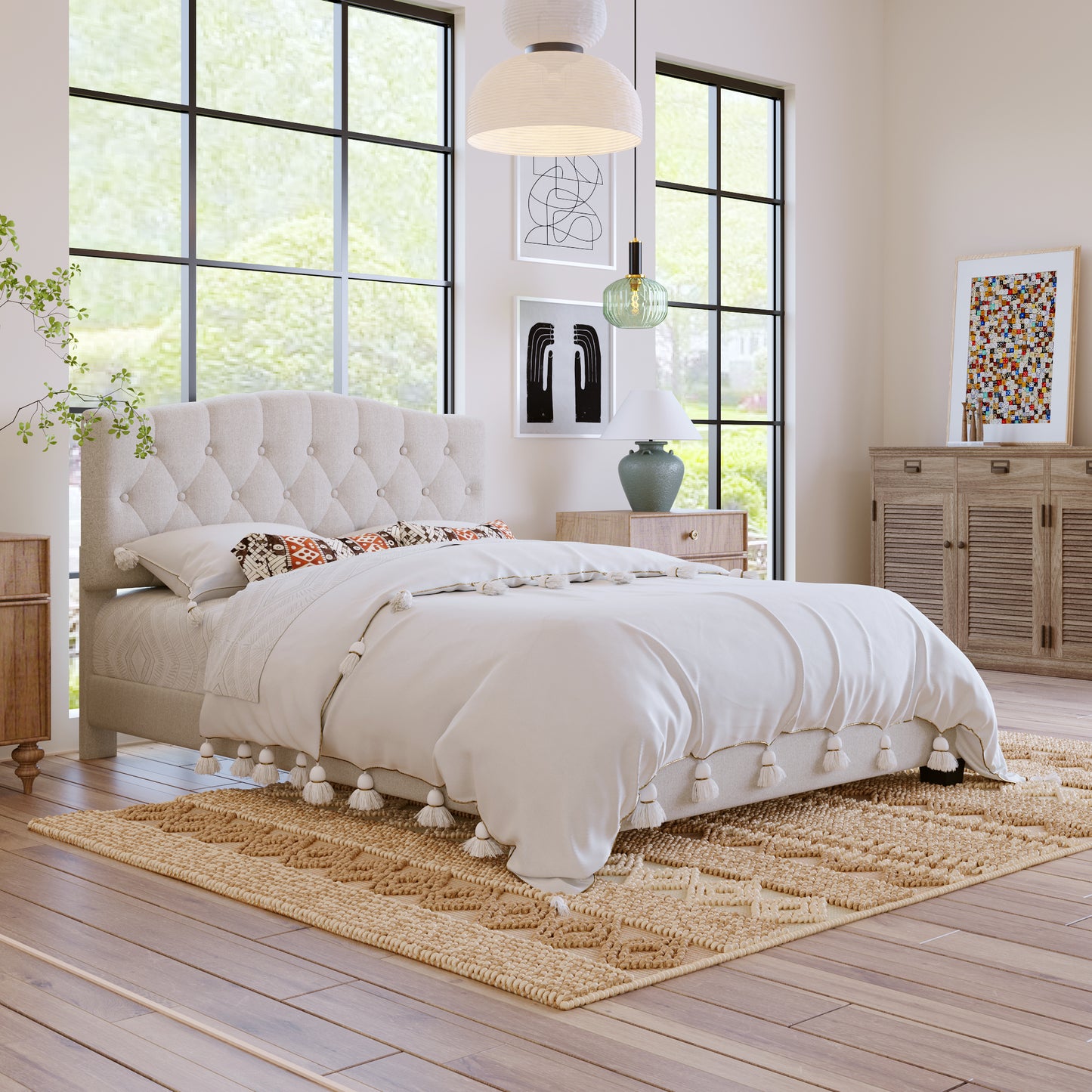 Mefo Queen Bed (beige)