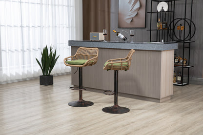 Ocean Green Adjustable Bar Stools, Set of 2