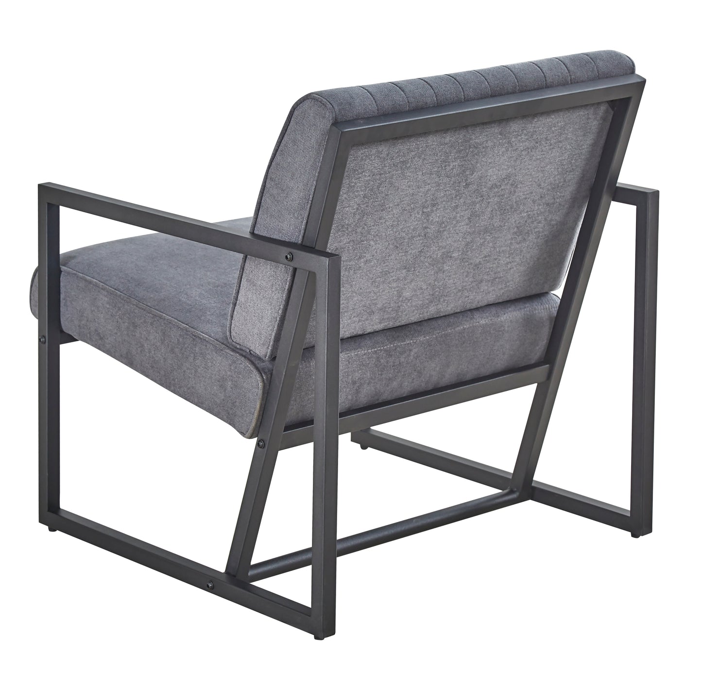Lined Gray Accent Chair