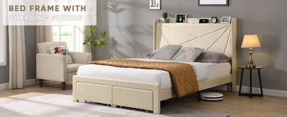 Noah Full Bed (beige)