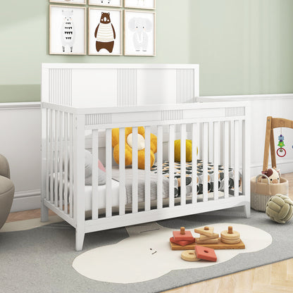 White Line Bear Crib