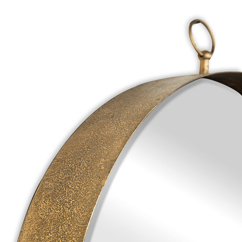 24"x28" Gold Round Mirror