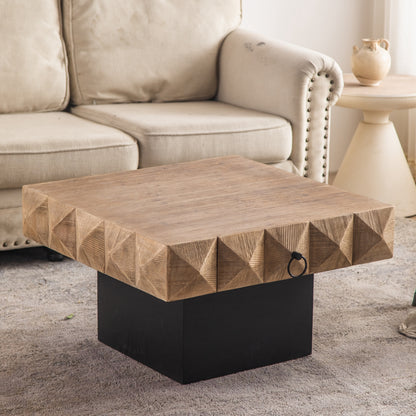 32" Three-dimensional Square Retro Coffee Table