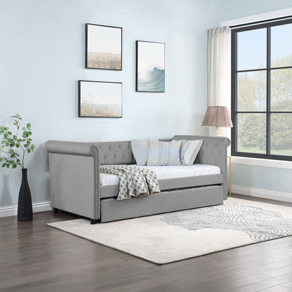 Button Gray Daybed with Trundle (twin/twin)