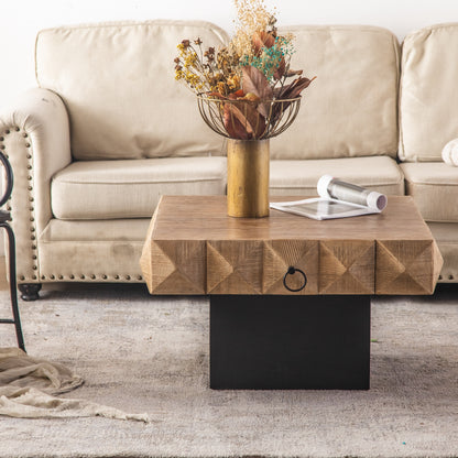 32" Three-dimensional Square Retro Coffee Table