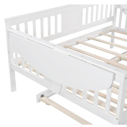 Wooden White Daybed with Trundle (full/twin)