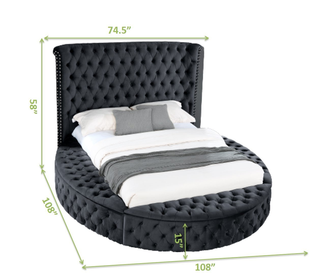 Gaiva Queen Bed (black)