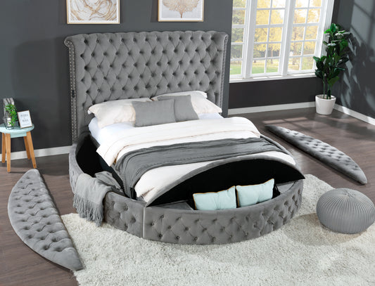 Gaiva Queen Bed (gray)