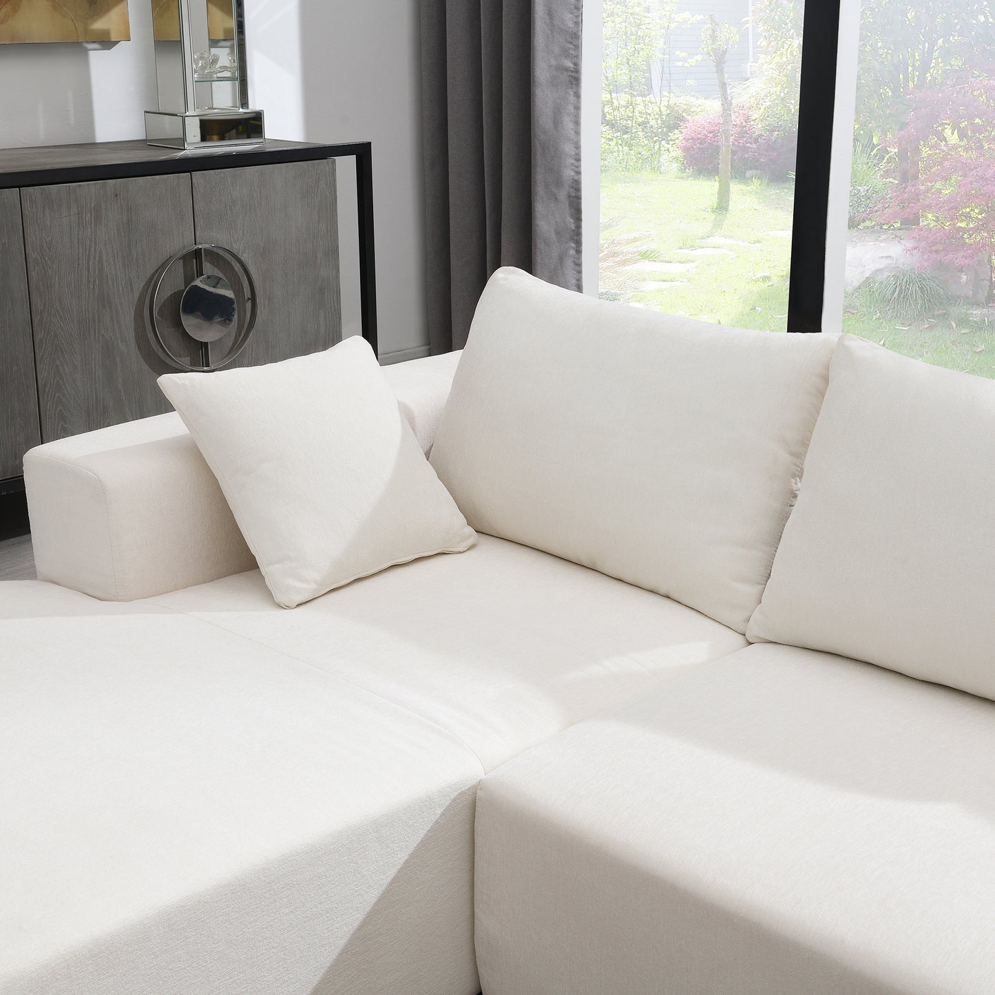 Oscar Cream 2 Piece Modular Sectional