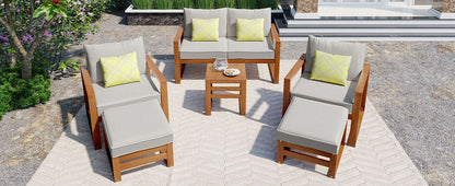 Outdoor Wood 6 Piece Conversation Set