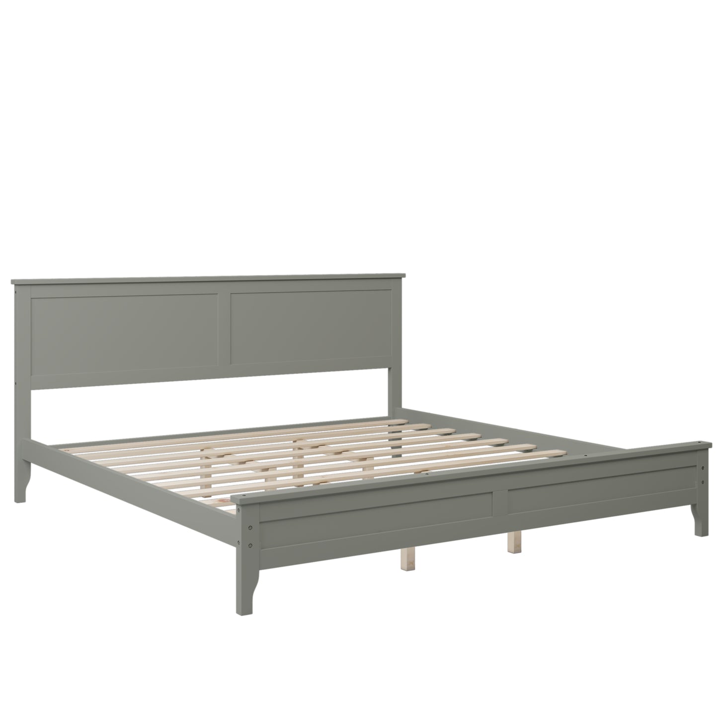 Lisbon Gray Solid Wood King Platform Bed