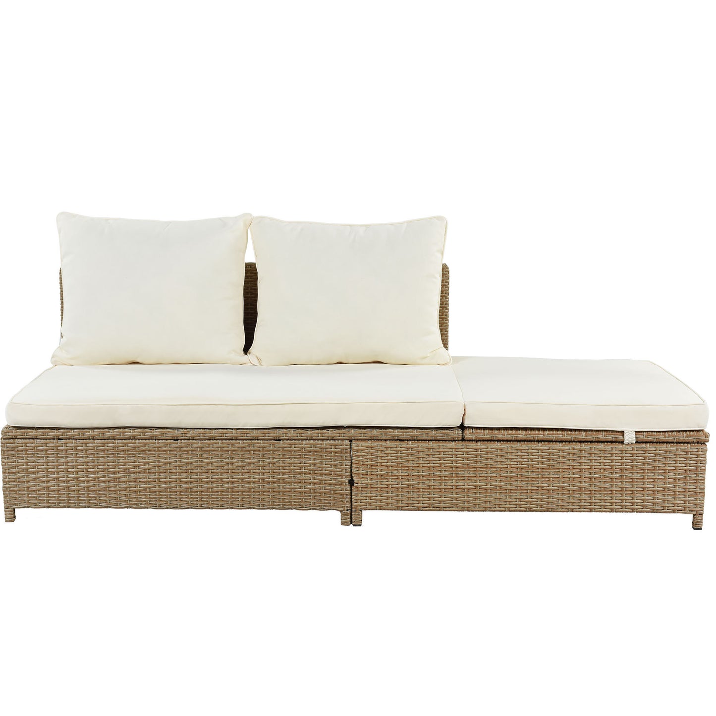 3-Piece Beige Rattan Sofa Set