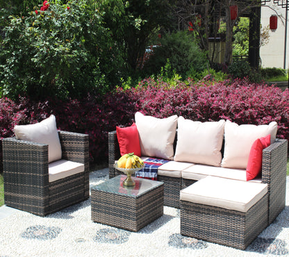 4 Piece Rattan Outdoor Seating Set