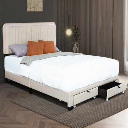 Vienna Beige Queen Size Bed