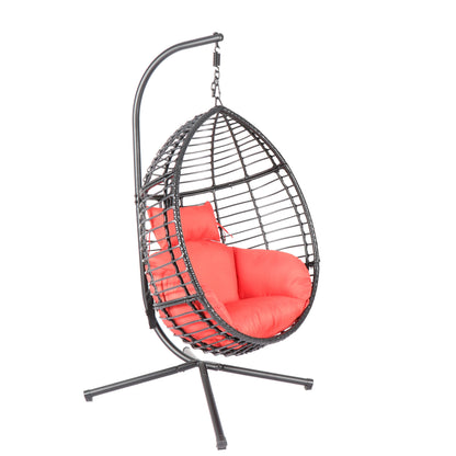 Red Swing Egg Chair With Stand