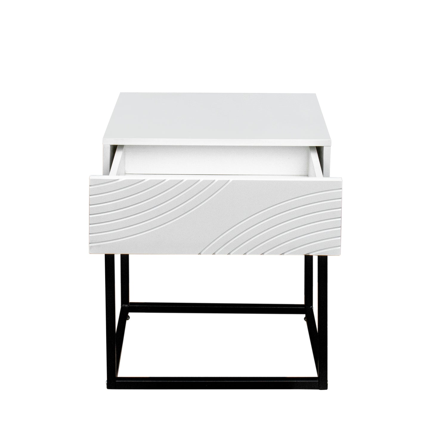 Single Drawer White Nightstand