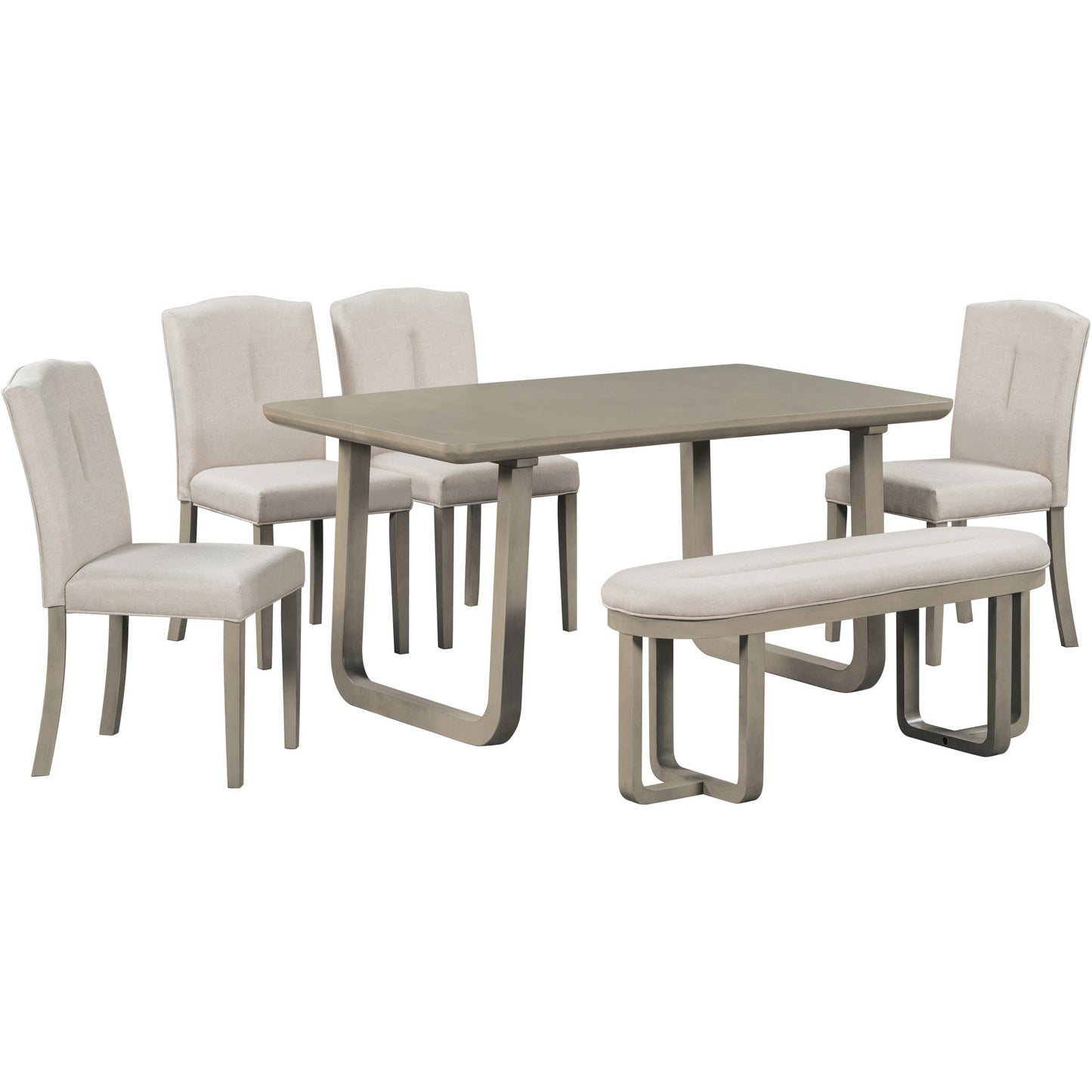 Ofir Beige 6 Piece Dining Table Set