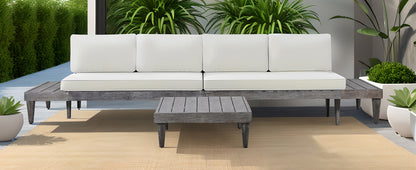 Outdoor 3-Piece Solid Wood Sectional Sofa Set