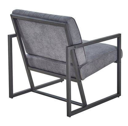 Lined Gray Accent Chair