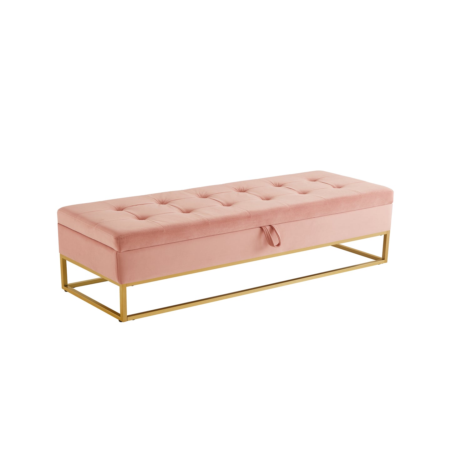 Rose Bed Bench with Storage (pink velvet)