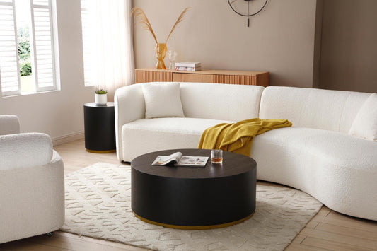 35" Round Coffee Table (black)