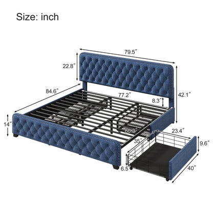 Hazel King Bed (blue)