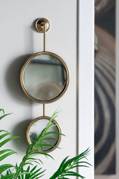 Unique 2 Circle Contemporary Wall Mirror