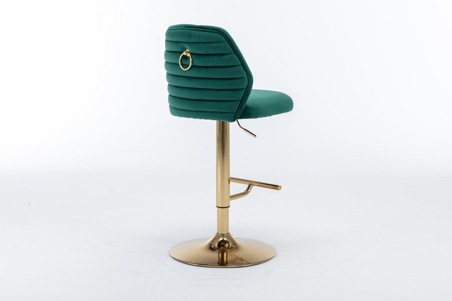 Rock Adjustable Bar Stool Set of 2 (green/gold)