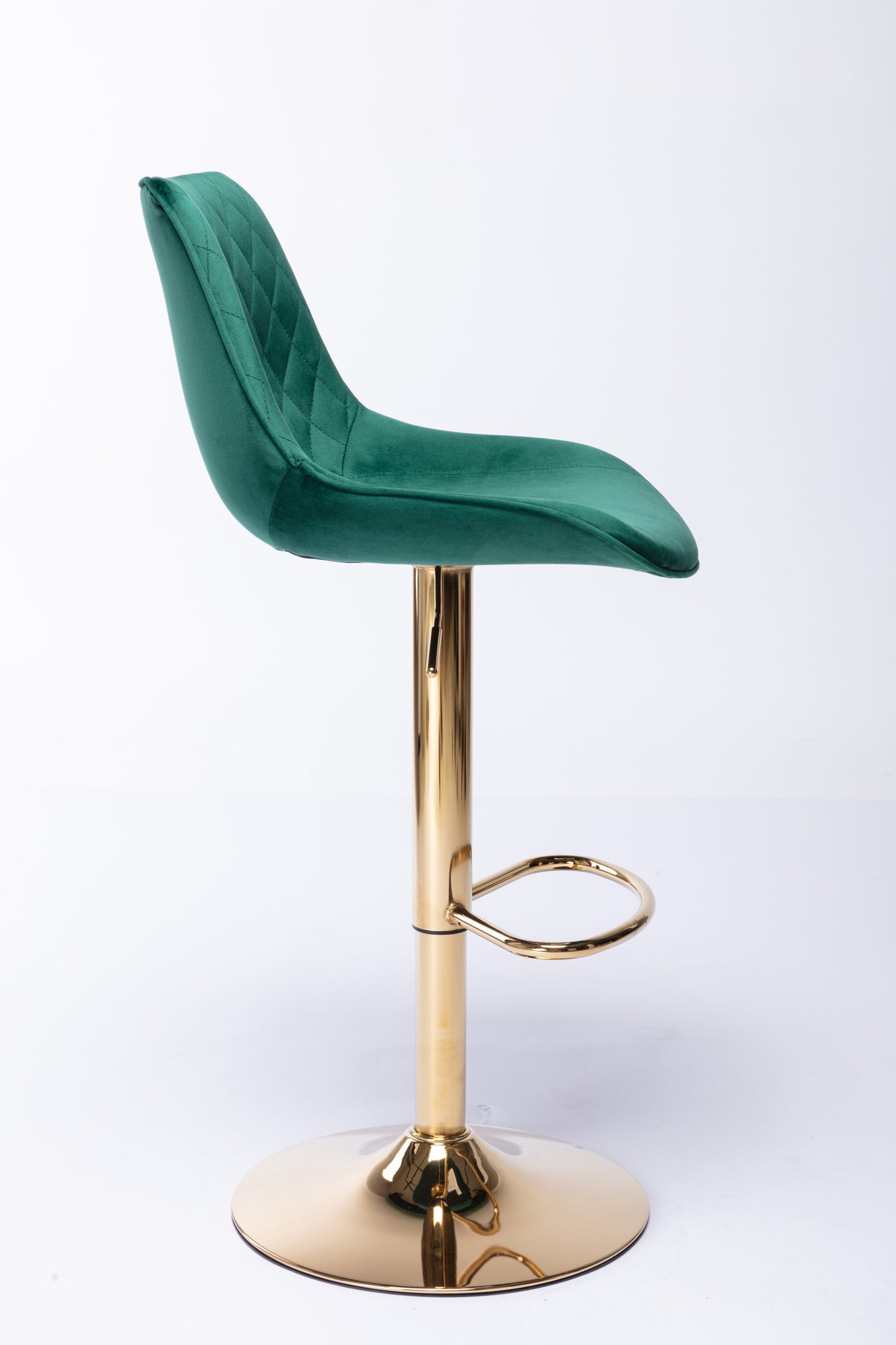 Diamond Adjustable Bar Stool Set of 2 (green/gold)