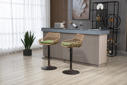 Ocean Green Adjustable Bar Stools, Set of 2