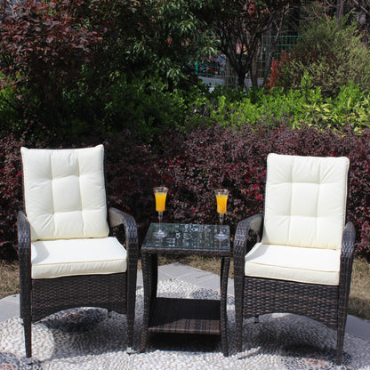 Outdoor 3 piece Beige 2 Chairs and Table