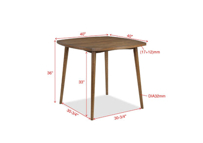 Mid-Century Counter-Height 5-Piece Dining Table Set