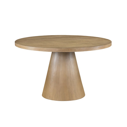 Delphine 5 Piece Round Oak Finish Dining Table Set