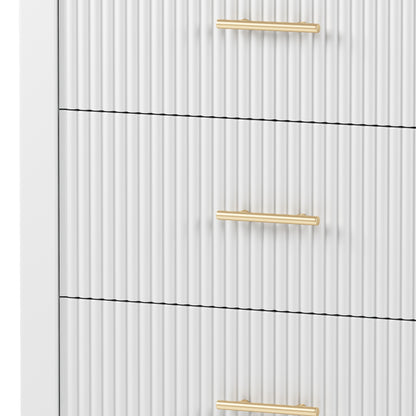 Stripe 6 Drawer Dresser (white)