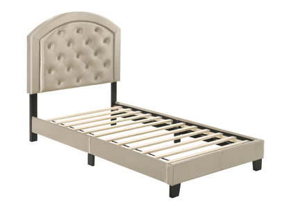 Buttoned Gold Twin Bed
