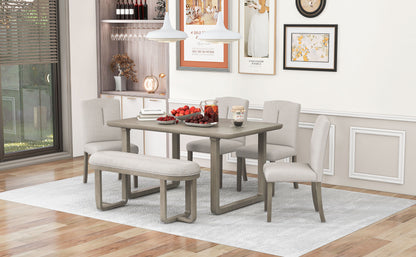 Ofir Beige 6 Piece Dining Table Set