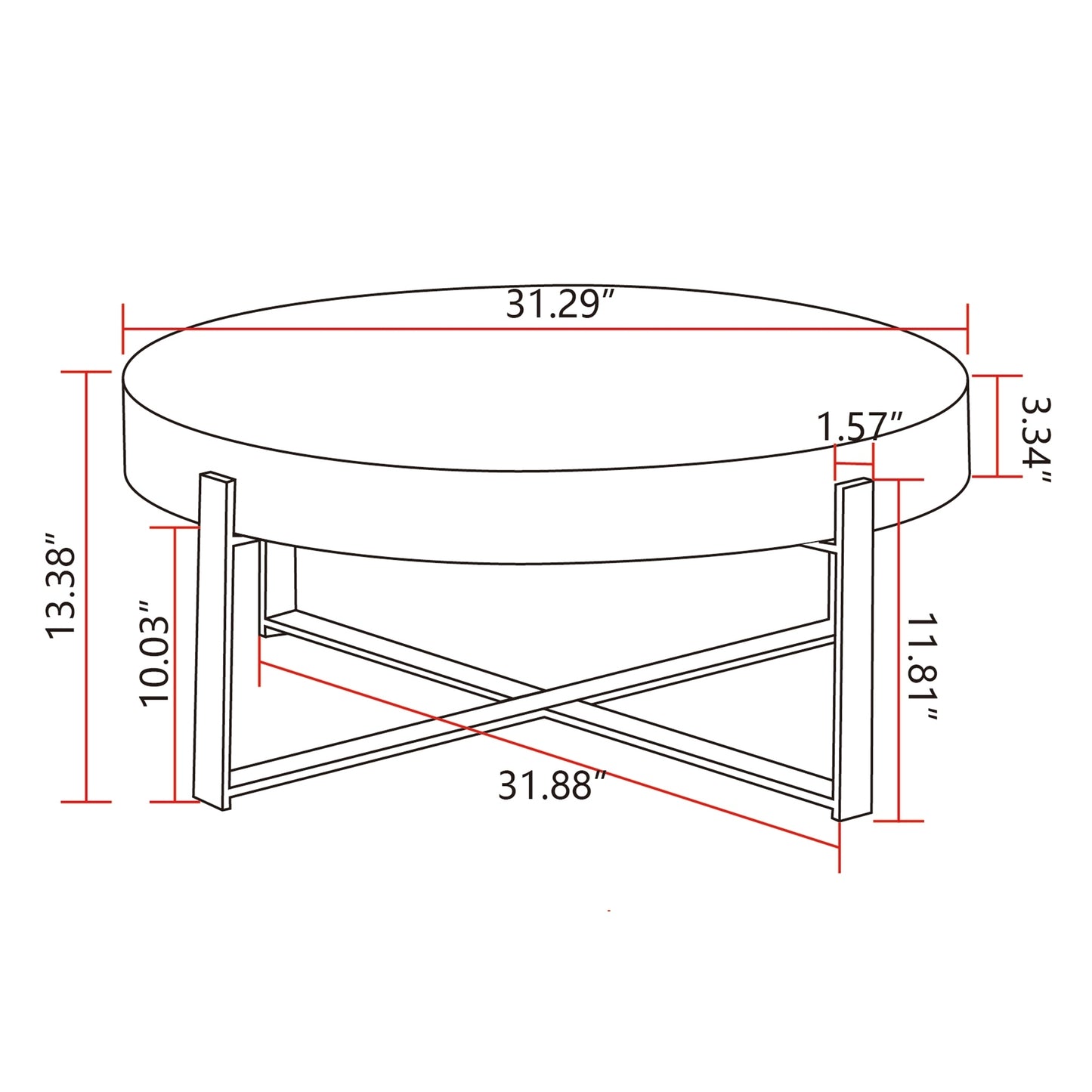 Retro Splicing Round Coffee Table (gold)