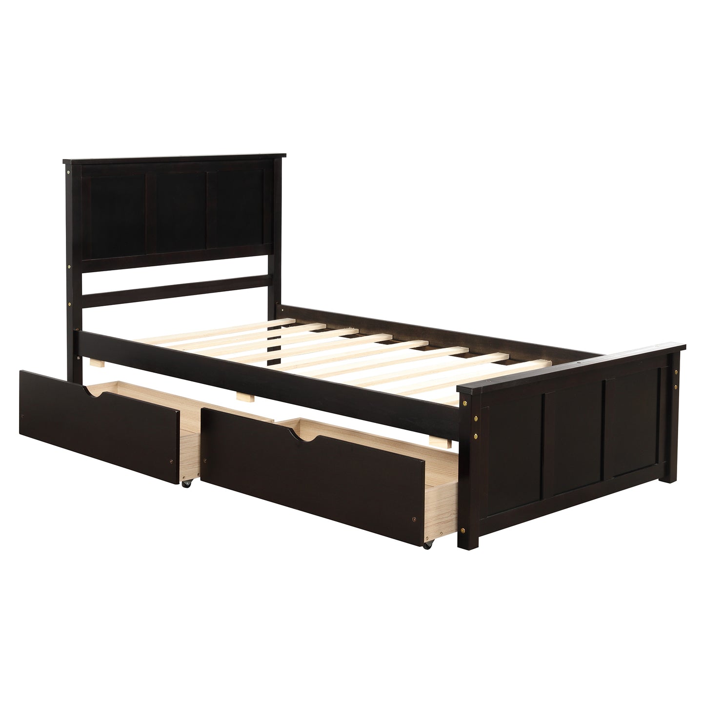 Espresso Twin Platform Storage Bed