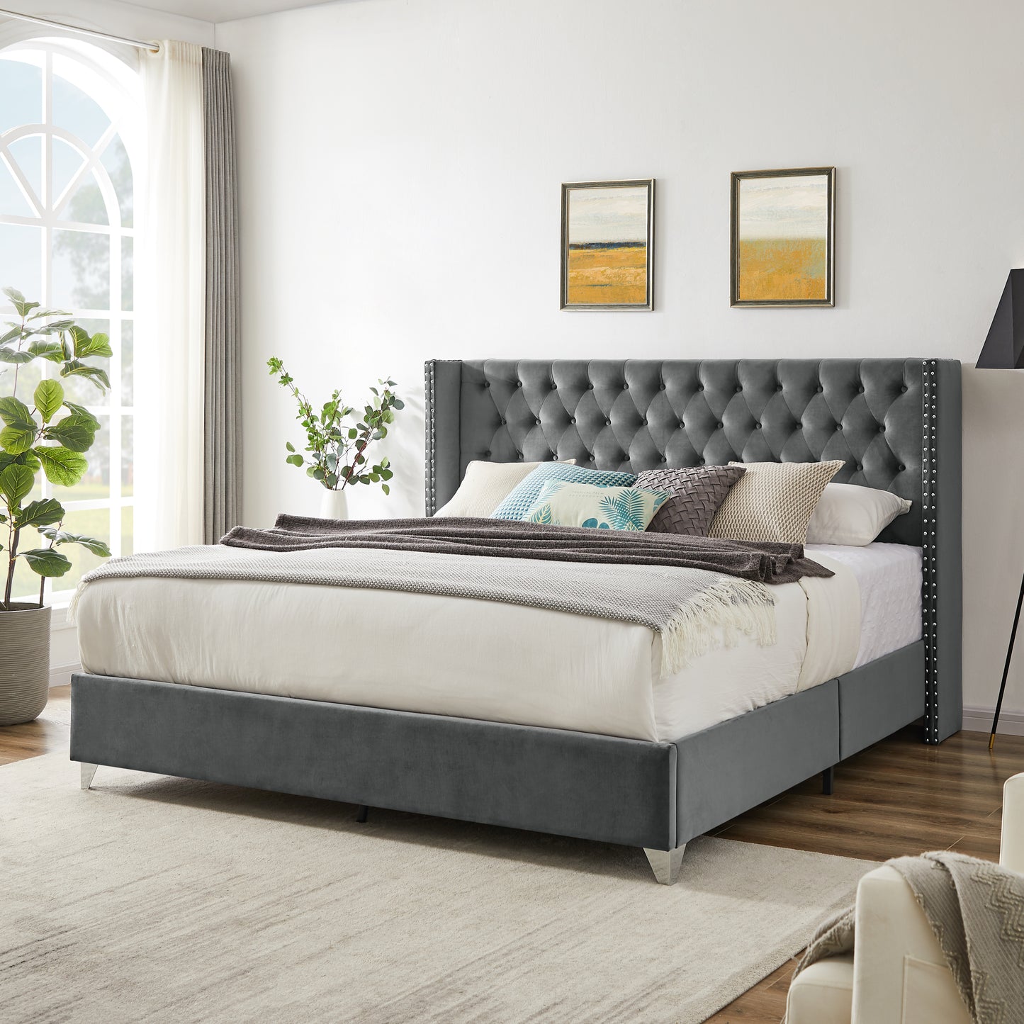 Caine King Bed (gray)