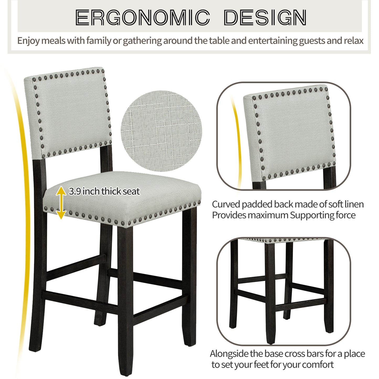 Sam 5-Piece Counter Height Dining Table