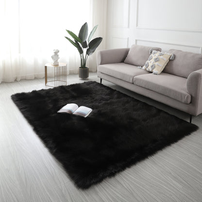 Ultra Soft Fluffy Faux Fur Area Rug 7X5 (gray)