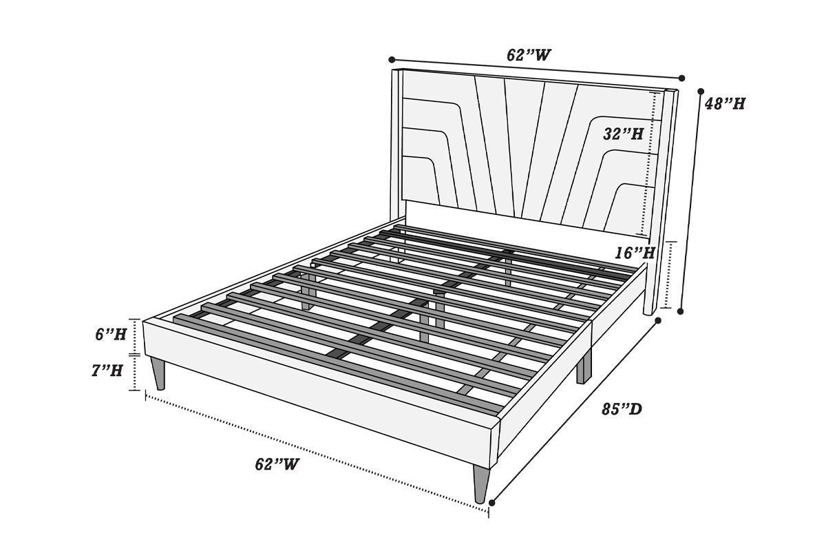 Sunny Queen Bed (charcoal)