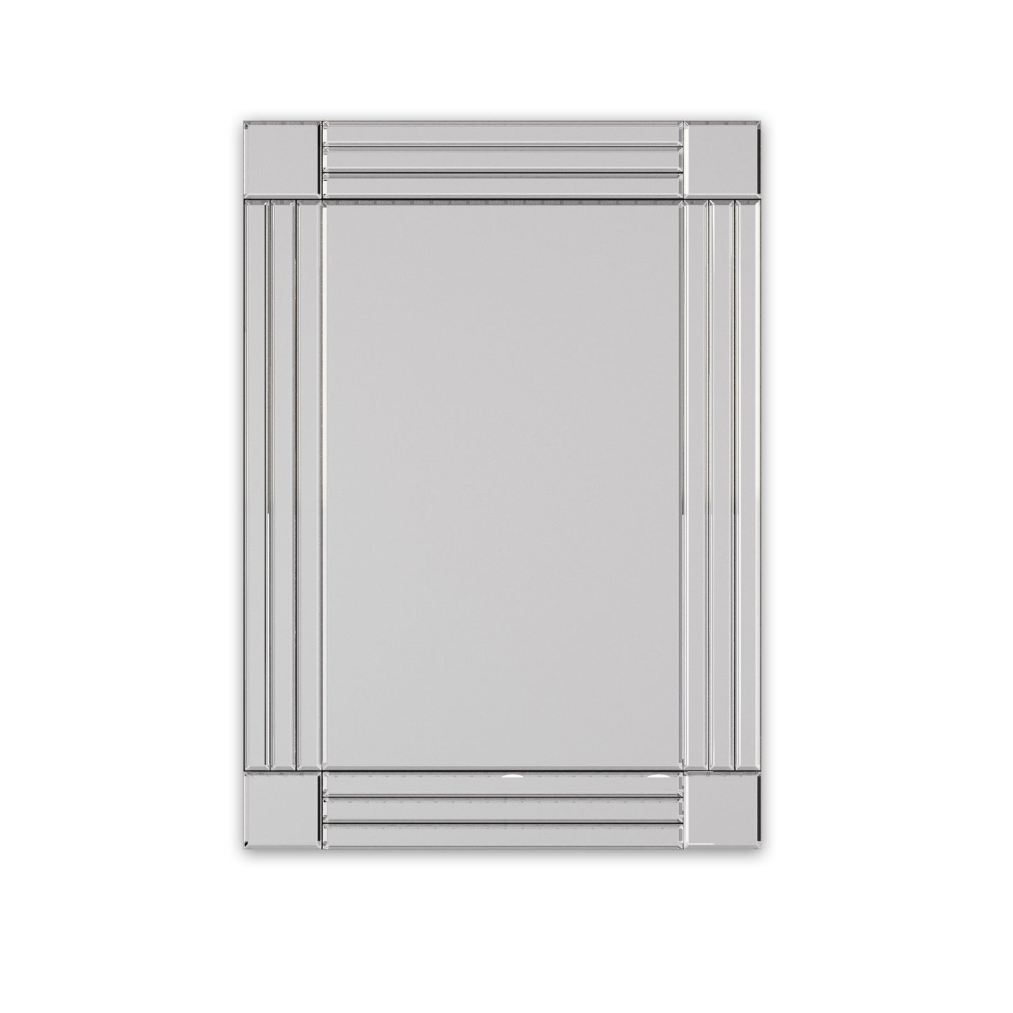 Large Wall-Mounted Silver Decorative Mirror