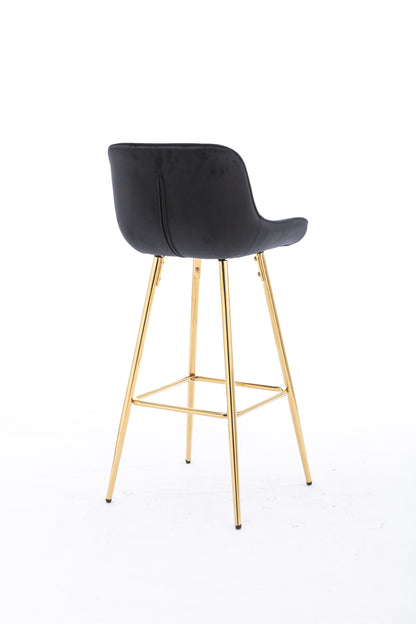 26" Set of 2 Bar Stools (black/gold)