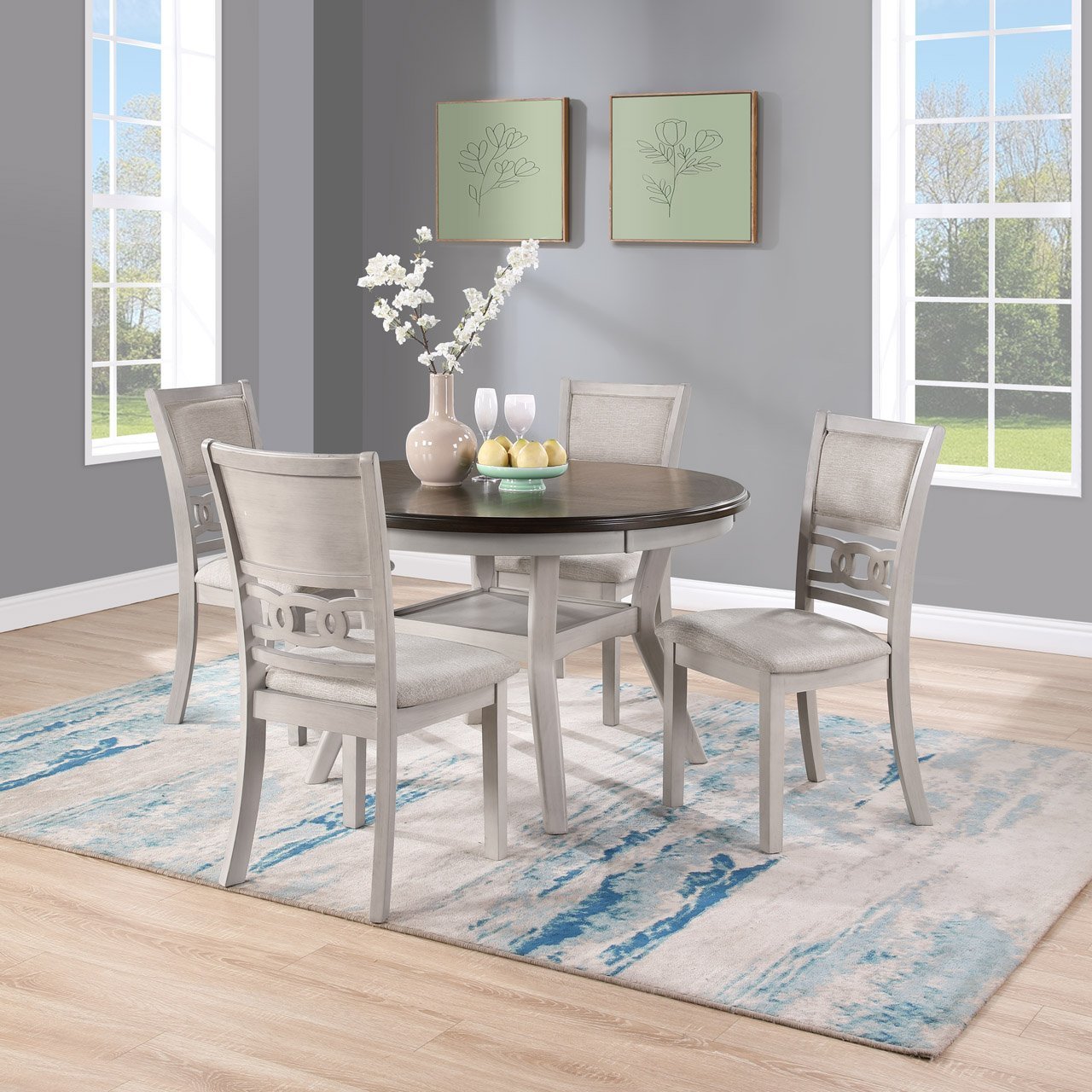 Twist 5-Piece Dining Table - Antique White Two-Tone